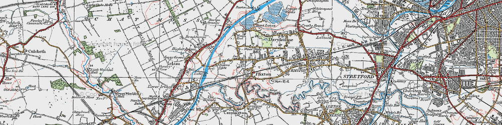 Old map of Flixton in 1924