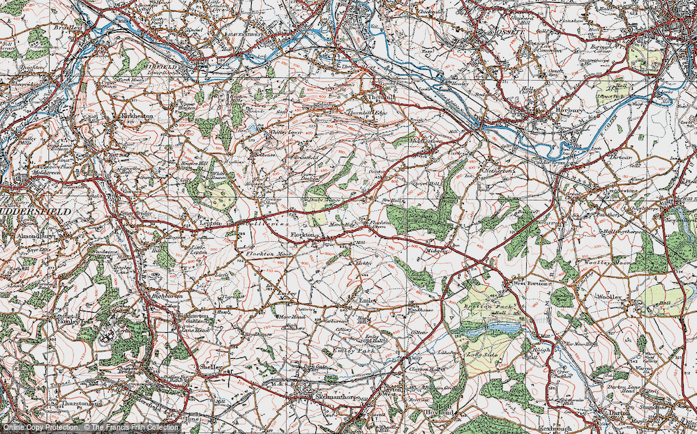 Old Map of Flockton Green, 1925 in 1925