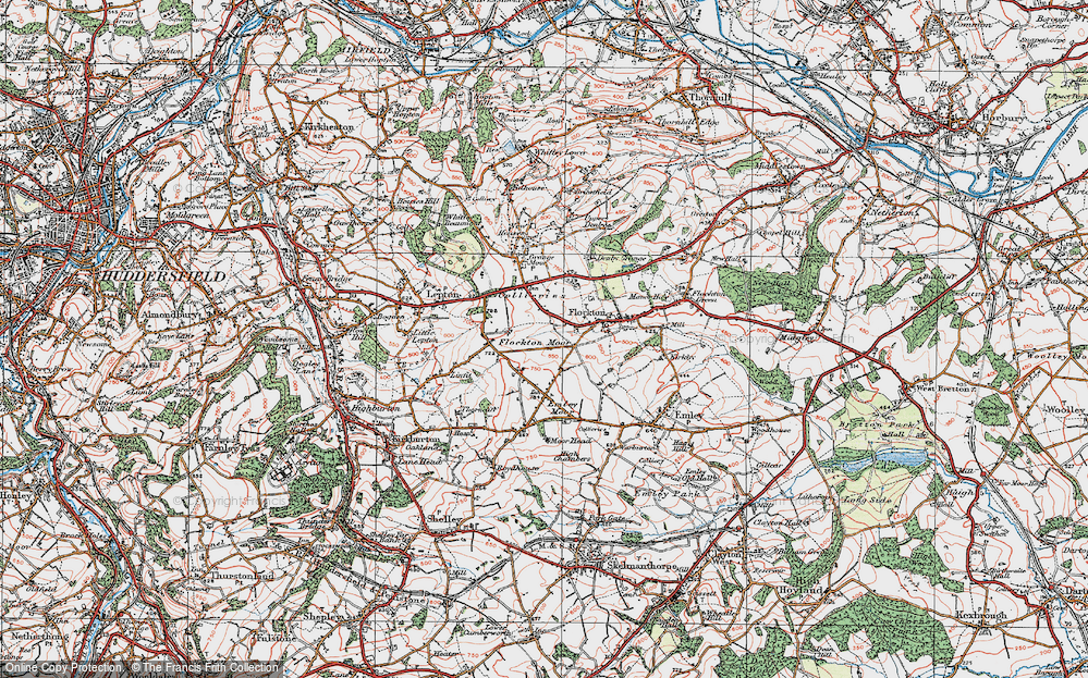 Old Map of Flockton Moor, 1925 in 1925