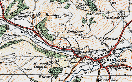 Old map of Bradnor Hill in 1920