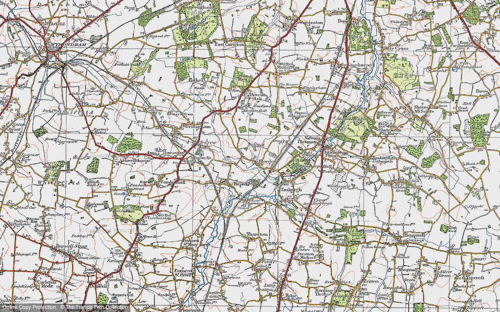 Old Map of Flordon, 1922 in 1922