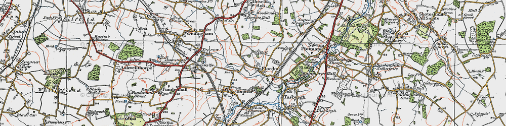 Old map of Flordon in 1922