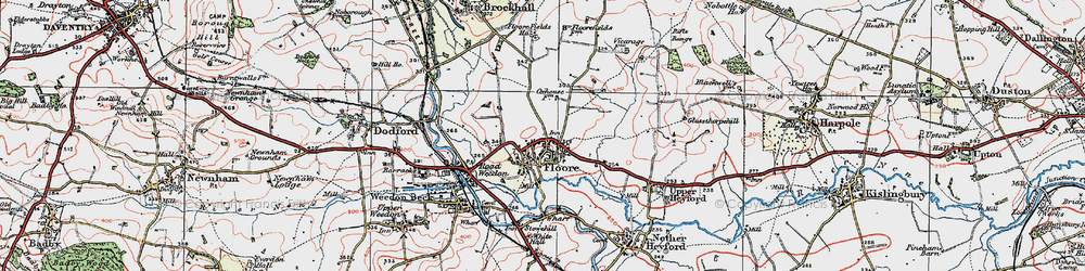 Old map of Flore in 1919