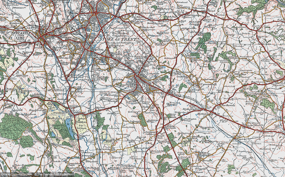 Old Map of Florence, 1921 in 1921