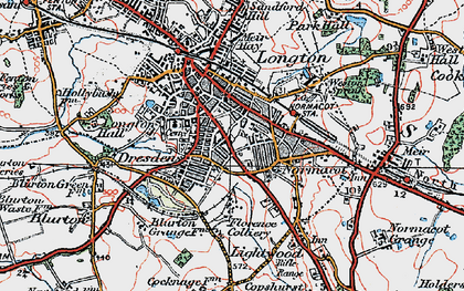 Old map of Florence in 1921
