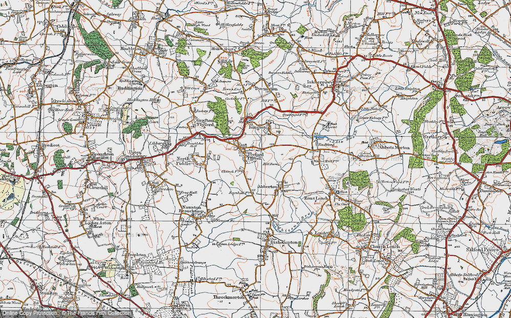 Old Map of Historic Map covering Wychavon Way in 1919