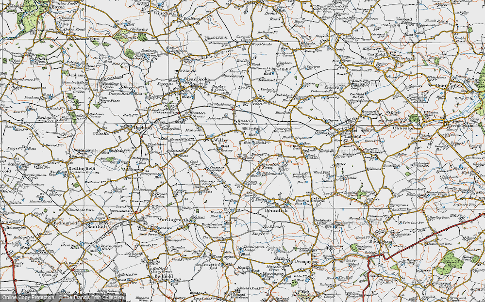 Old Map of Foals Green, 1921 in 1921