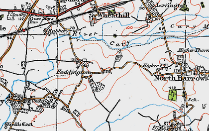 Old map of Foddington in 1919