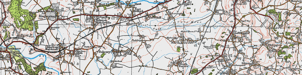 Old map of Foddington in 1919