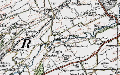 Old map of Whinkerstones in 1926