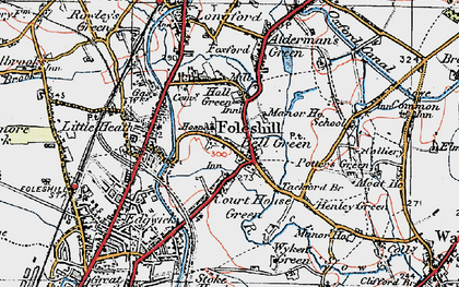 Old map of Foleshill in 1920