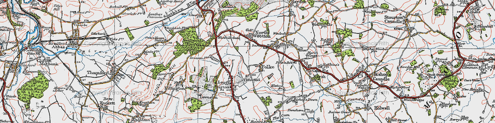 Old map of Folke in 1919