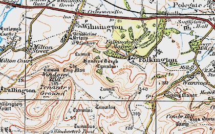 Old map of Folkington in 1920