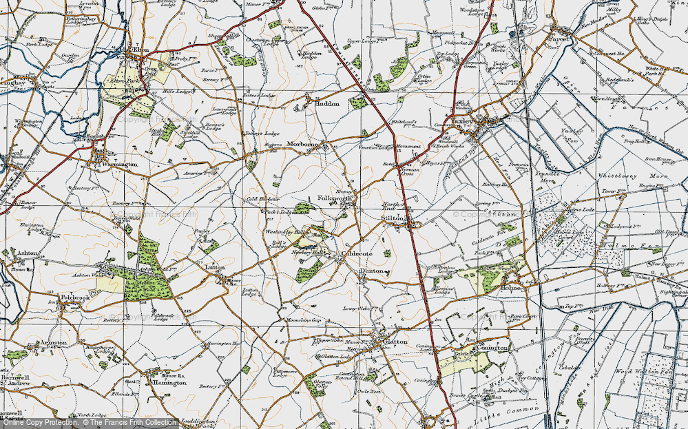 Old Map of Folksworth, 1920 in 1920