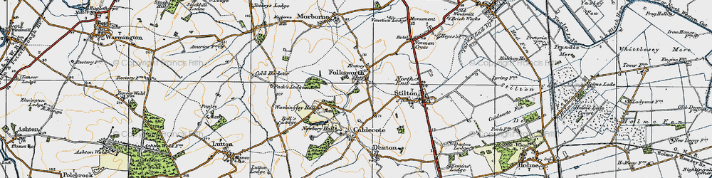 Old map of Folksworth in 1920