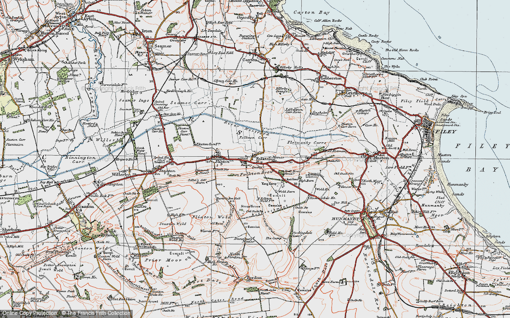 Old Map of Folkton, 1925 in 1925