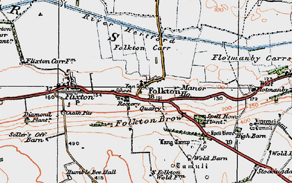 Old map of Folkton in 1925