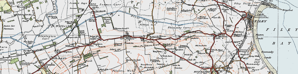Old map of Folkton in 1925