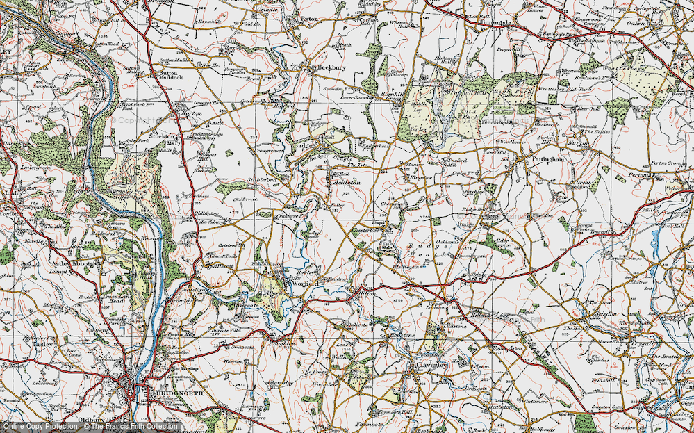 Old Map of Folley, 1921 in 1921