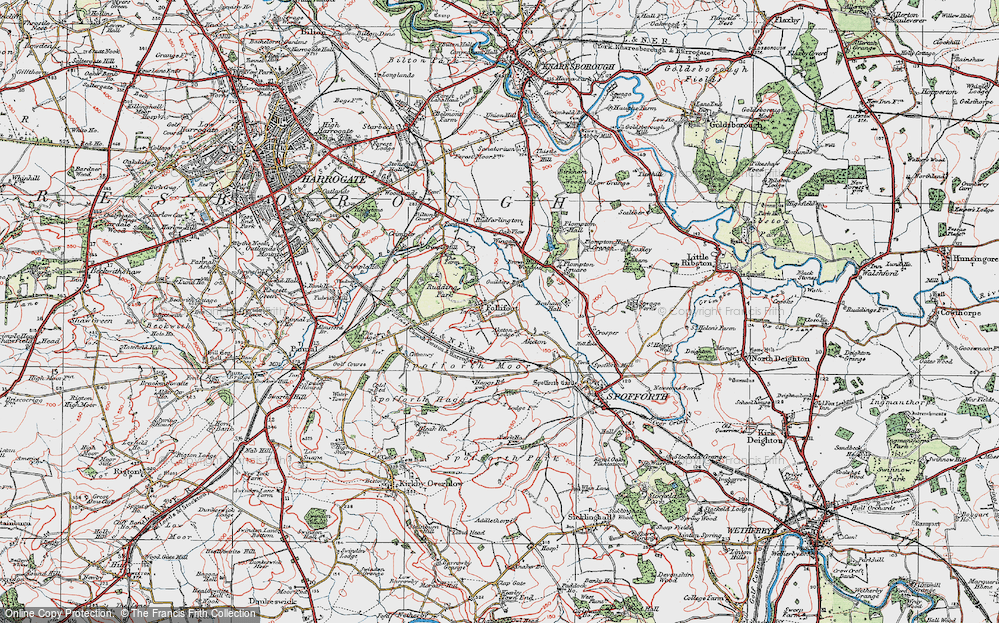 Old Map of Historic Map covering Aketon Lodge in 1925