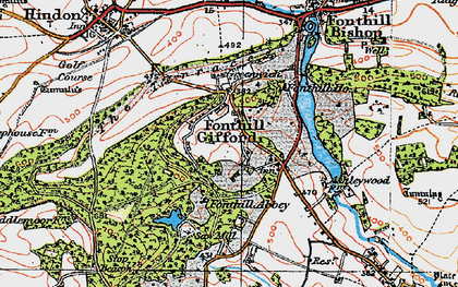 Old map of Fonthill Gifford in 1919