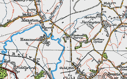 Old map of Fontmell Parva in 1919