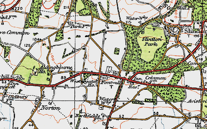 Old map of Fontwell in 1920