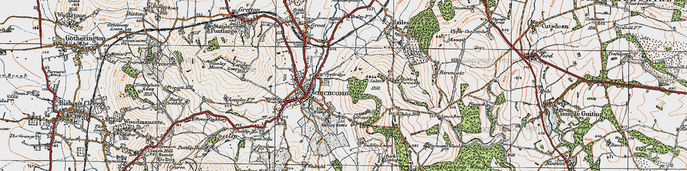 Old map of Beesmoor Brook in 1919