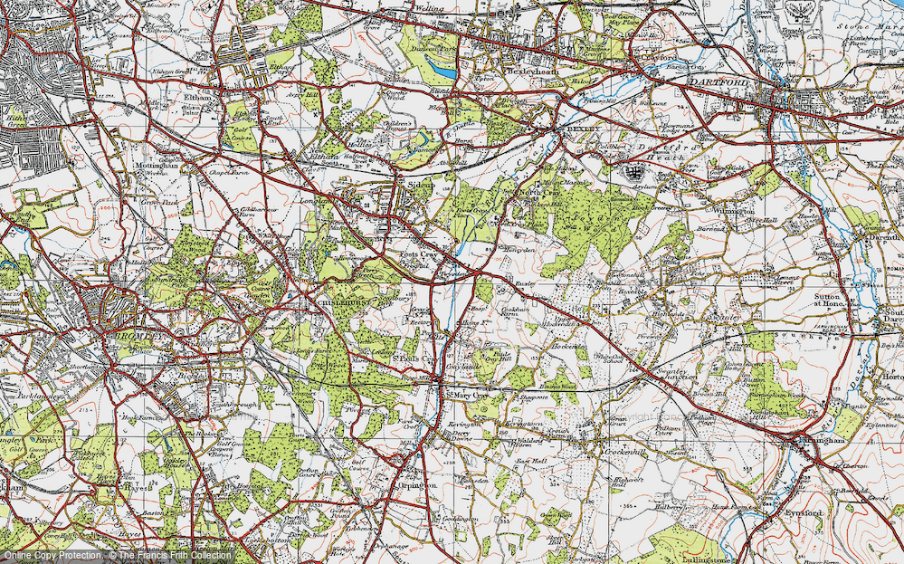 Old Map of Foots Cray, 1920 in 1920