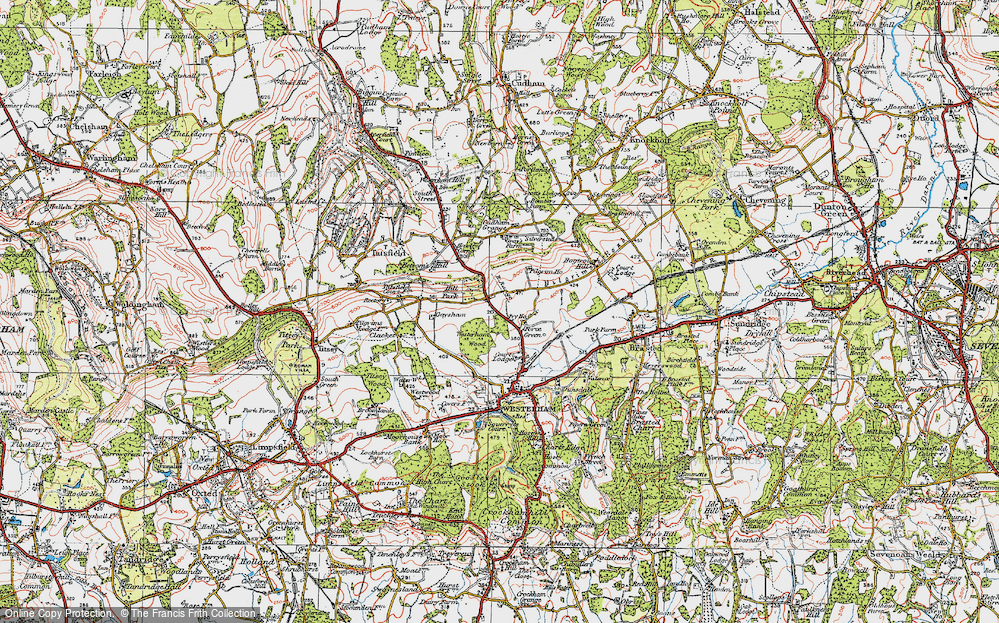 Old Map of Force Green, 1920 in 1920