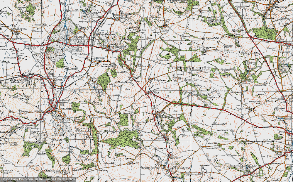 Old Map of Ford, 1919 in 1919