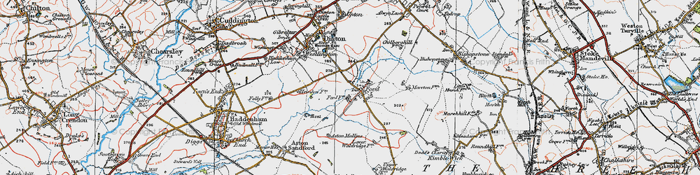 Old map of Aston Mullins in 1919