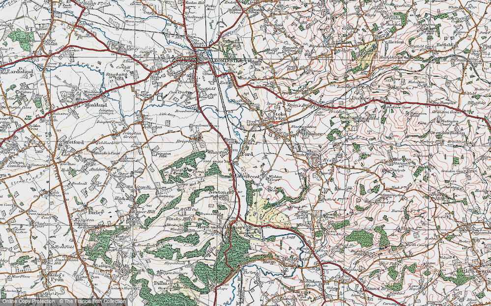 Old Map of Historic Map covering Wickton Ct in 1920