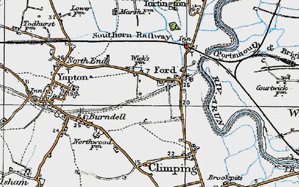 Old map of Ford in 1920