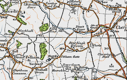 Old map of Ford End in 1919