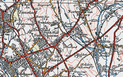Old map of Ford Green in 1921