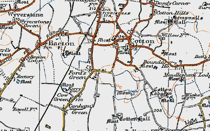 Old map of Ford's Green in 1920