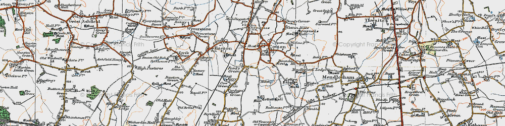 Old map of Ford's Green in 1920