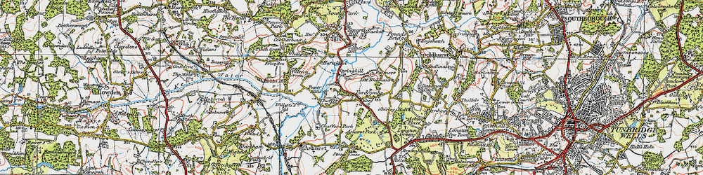 Old map of Fordcombe in 1920