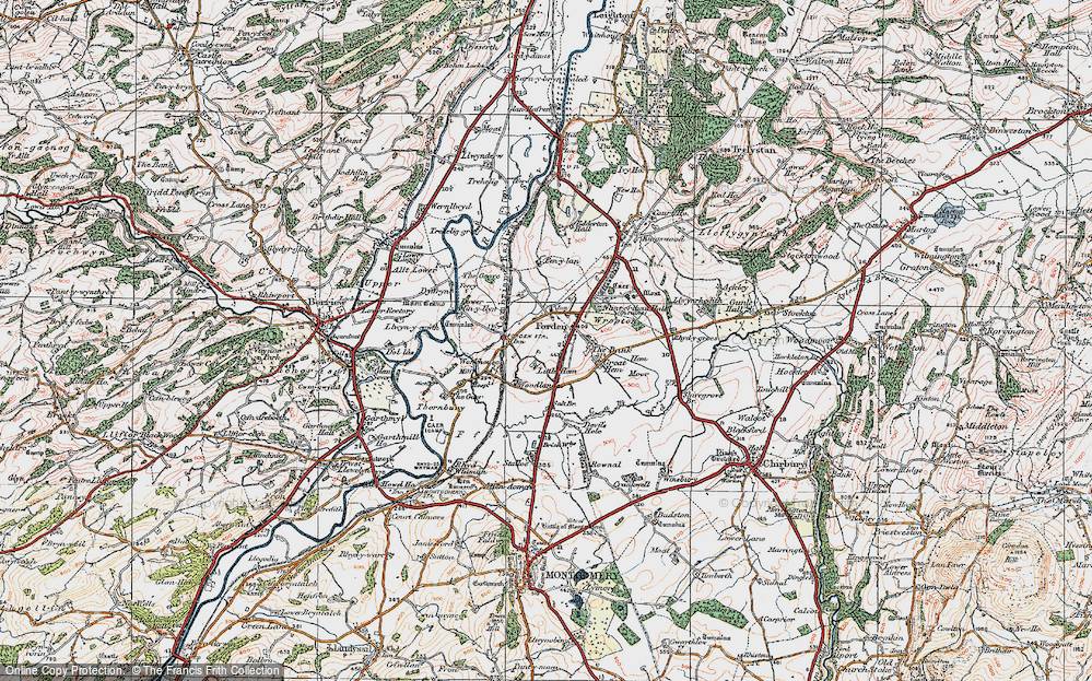 Old Map of Forden, 1921 in 1921