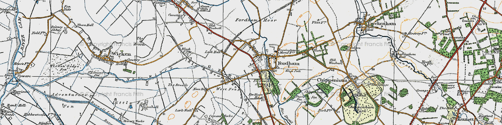 Old map of Fordham in 1920