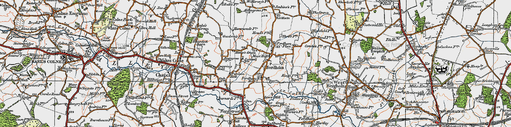 Old map of Fordham in 1921