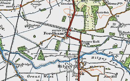Old map of Fordham in 1922