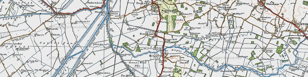 Old map of Fordham in 1922