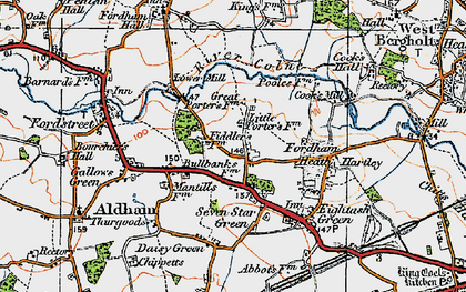 Old map of Fordham Heath in 1921