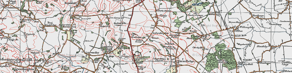 Old map of Fordington in 1923
