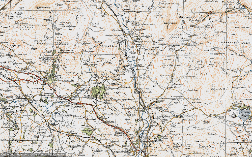 Old Map of Historic Map covering Dry Rigg Quarry in 1924