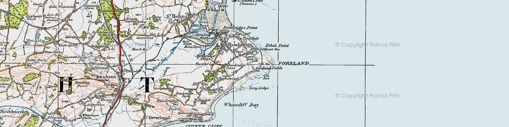 Old map of Bembridge Ledge in 1919