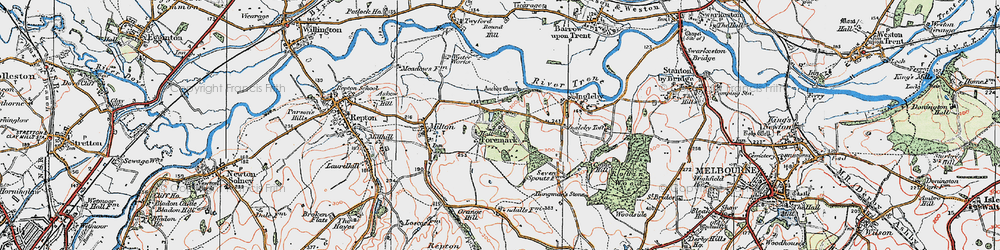 Old map of Foremark in 1921