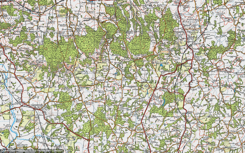 Old Map of Forest Green, 1920 in 1920